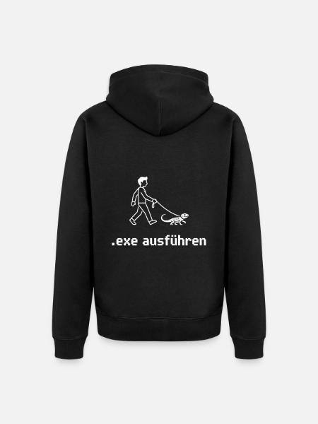 Admin Exe Ausführen - Unisex Premium Bio Zip Hoodie - Schwarz