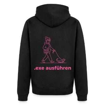 Exe ausführen Informatik Programming Geschenk pink - Unisex Premium Bio Zip Hoodie - Schwarz - Hinten - Nico (187cm)
