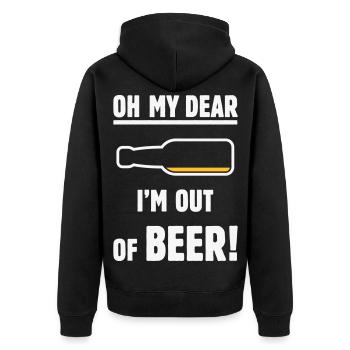 Oh My Dear – I’m Out Of Beer! (Ale Lager / NEG 2C) - Unisex Premium Organic Zip Hoodie - black - Back - Nico (187cm)