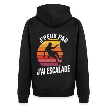 J'peux pas j'ai escalade - passion escalade - Veste à capuche bio Premium Unisexe - noir - Dos - Nico (187cm)