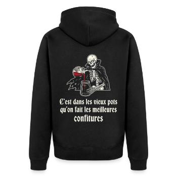 Squelette gourmet des vieux pots - Veste à capuche bio Premium Unisexe - noir - Dos - Nico (187cm)