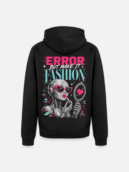 Error Fashion – Futuristischer Roboter-Style - Unisex Premium Bio Zip Hoodie - Schwarz