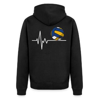 VOLLEYBALL Heartbeat Shirt Sport Volleyball Team - Unisex Premium Organic Zip Hoodie - black - Back - Nico (187cm)