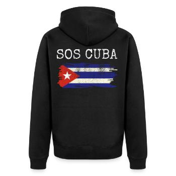 Cuban Flag Free Cuba Libre Patria Y Vida Shirt - Veste à capuche bio Premium Unisexe - noir - Dos - Nico (187cm)