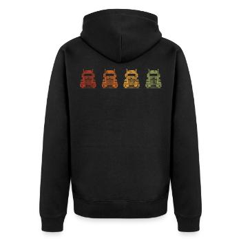 USA LKW Trucker Truck Fernfahrer Berufskraftfahrer - Unisex Premium Bio Zip Hoodie - Schwarz - Hinten - Nico (187cm)