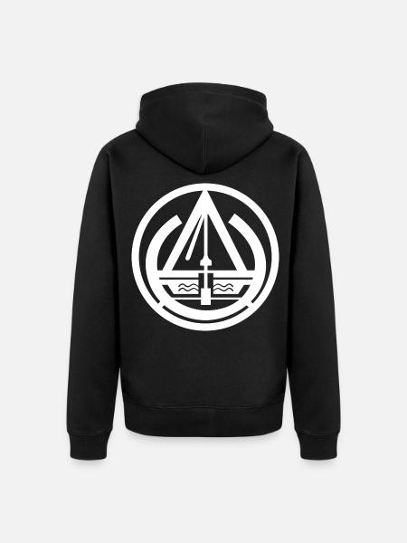 Brunnenbauer Zunftzeichen - Unisex Premium Bio Zip Hoodie - Schwarz