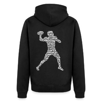 Football américain Typographie Enfants Garçons Hommes - Veste à capuche bio Premium Unisexe - noir - Dos - Nico (187cm)