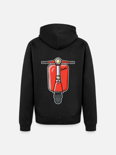 Scooter Scooter Scooter red - Unisex Premium Organic Zip Hoodie - black