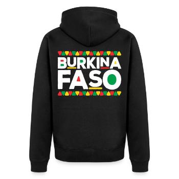 Burkina Faso flag - Unisex Premium Organic Zip Hoodie - black - Back - Nico (187cm)