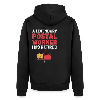 Post Poststempel - Unisex Premium Bio Zip Hoodie - Schwarz - Hinten - Nico (187cm)