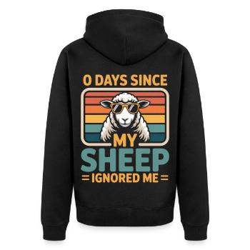 0 jours depuis que mes moutons m’ont ignoré Éleveur de moutons - Veste à capuche bio Premium Unisexe - noir - Dos - Nico (187cm)