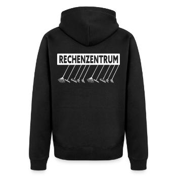 Rechenzentrum Garten Bekleidung Gärtner - Unisex Premium Bio Zip Hoodie - Schwarz - Hinten - Nico (187cm)