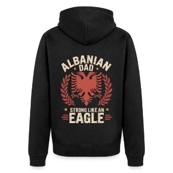 Albanian Father Father's Day Eagle Kosovo - Unisex Premium Organic Zip Hoodie - black - Back - Nico (187cm)