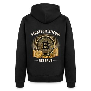 Conception de Bitcoin pour les fans de BTC - Veste à capuche bio Premium Unisexe - noir - Dos - Nico (187cm)
