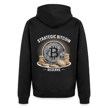 Conception de Bitcoin pour les fans de BTC - Veste à capuche bio Premium Unisexe - noir - Dos - Nico (187cm)