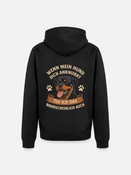 Dogs Rottweiler Dog Lovers - Unisex Premium Organic Zip Hoodie - black