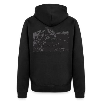 Yosemite National Park - Unisex Premium Bio Zip Hoodie - Schwarz - Hinten - Nico (187cm)