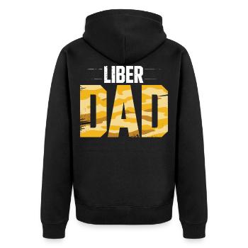 Humour Libertarien Camo Liberté Papa - Veste à capuche bio Premium Unisexe - noir - Dos - Nico (187cm)