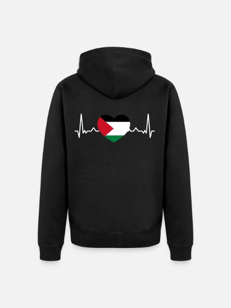 Gaza Strip Palestine Palestinian Flag - Unisex Premium Organic Zip Hoodie - black