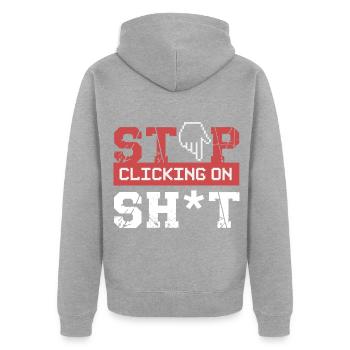 Cybersicherheit Hacker Programmierung Geschenkidee - Unisex Premium Bio Zip Hoodie - Grau meliert - Hinten - Nico (187cm)