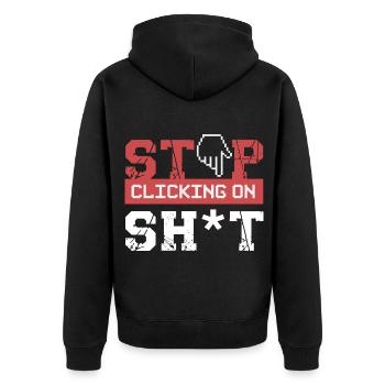 Cybersicherheit Hacker Programmierung Geschenkidee - Unisex Premium Bio Zip Hoodie - Schwarz - Hinten - Nico (187cm)