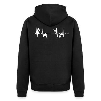 Bouldering Mountaineering Mountain Climbing EKG Gift - Unisex Premium Organic Zip Hoodie - black - Back - Nico (187cm)