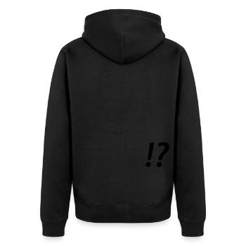 Bitte, was? - Unisex Premium Bio Zip Hoodie - Schwarz - Hinten - Nico (187cm)