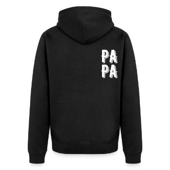 dad - Unisex Premium Organic Zip Hoodie - black - Back - Nico (187cm)