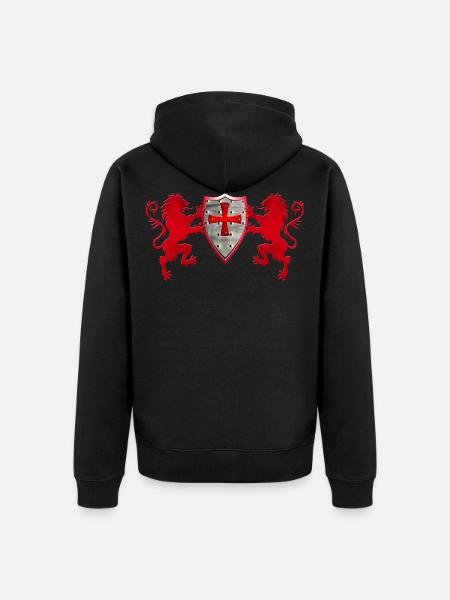 Loewen with the Knight's shield - Unisex Premium Organic Zip Hoodie - black
