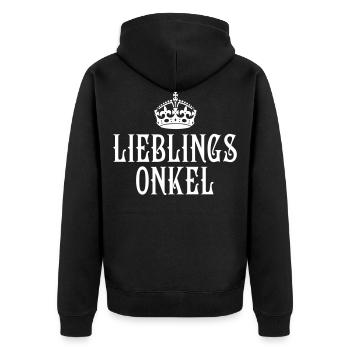 13 Lieblings Onkel Krone Liebe Geschenk 1c - Unisex Premium Bio Zip Hoodie - Schwarz - Hinten - Nico (187cm)