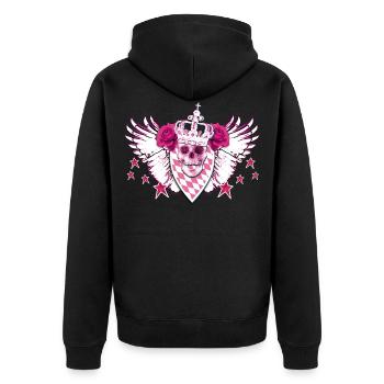 Crâne / Skull Pink Glamour - Veste à capuche bio Premium Unisexe - noir - Dos - Nico (187cm)