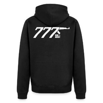 96 KGB AGENT 777 Stern Russland Russia звезда - Unisex Premium Bio Zip Hoodie - Schwarz - Hinten - Nico (187cm)