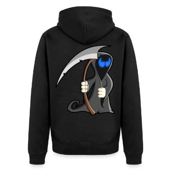 cartoon la faucheuse - Veste à capuche bio Premium Unisexe - noir - Dos - Nico (187cm)