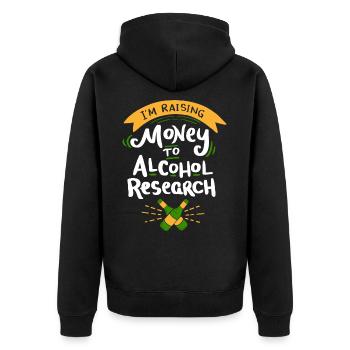 CRAFT BEER: I'm Raising Money for Alcohol Research - Unisex Premium Organic Zip Hoodie - black - Back - Nico (187cm)