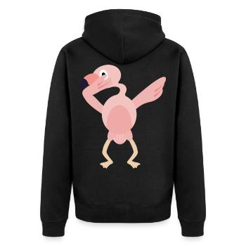 Tamponner idée cadeau timide danse flamingo - Veste à capuche bio Premium Unisexe - noir - Dos - Nico (187cm)