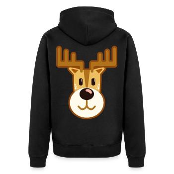 Cadeau de dessin animé de dessin animé de Noël de cerfs-volants - Veste à capuche bio Premium Unisexe - noir - Dos - Nico (187cm)
