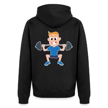 Haltérophile Fitness Boy Gain Comic Idée Cadeau - Veste à capuche bio Premium Unisexe - noir - Dos - Nico (187cm)
