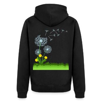 Flying Dandelion Gift Idea - Unisex Premium Organic Zip Hoodie - black - Back - Nico (187cm)