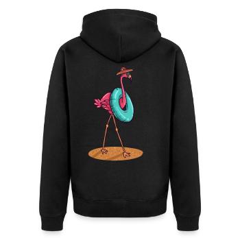 Flamingo Natation De bain de soleil nageur cadeau - Veste à capuche bio Premium Unisexe - noir - Dos - Nico (187cm)