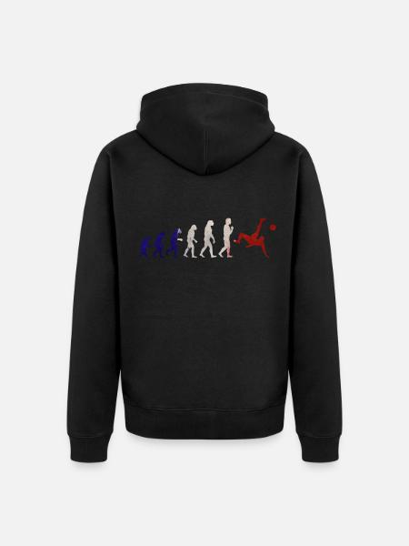 Evolution Fussball Frankreich Fußball - Unisex Premium Bio Zip Hoodie - Schwarz