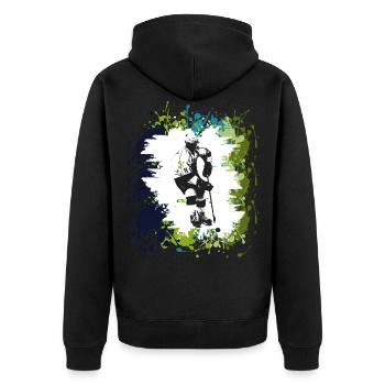 Idée cadeau joueur de hockey sur glace - Veste à capuche bio Premium Unisexe - noir - Dos - Nico (187cm)