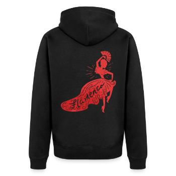 Flamenco Dance Ladies Spain Music Dance Gift - Unisex Premium Organic Zip Hoodie - black - Back - Nico (187cm)