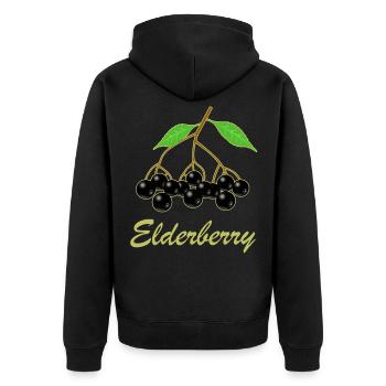 Cadeau de fruits sains fruits de sureau vegan - Veste à capuche bio Premium Unisexe - noir - Dos - Nico (187cm)