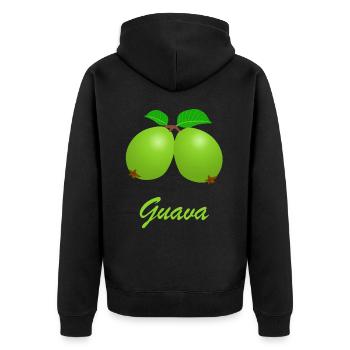 Guaven vegan bio öko gesund Geschenkidee - Unisex Premium Bio Zip Hoodie - Schwarz - Hinten - Nico (187cm)