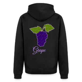 Traube Beeren Rebe Weintrauben Comic Geschenkidee - Unisex Premium Bio Zip Hoodie - Schwarz - Hinten - Nico (187cm)