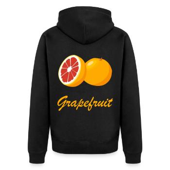 Grapefruit Zitrusfrüchte gesund Saft Geschenkidee - Unisex Premium Bio Zip Hoodie - Schwarz - Hinten - Nico (187cm)