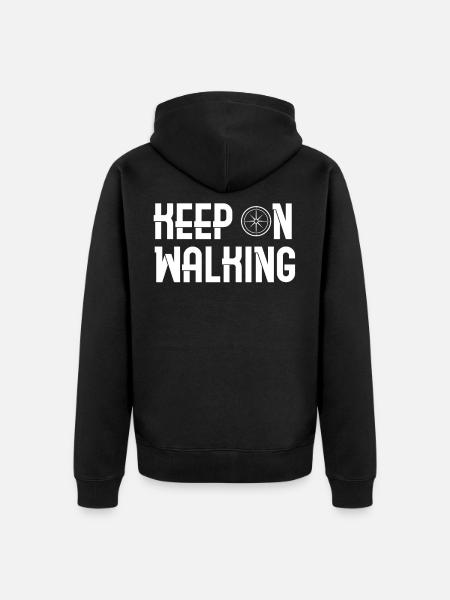 Kompass Aussage Keep on Geschenkidee - Unisex Premium Bio Zip Hoodie - Schwarz