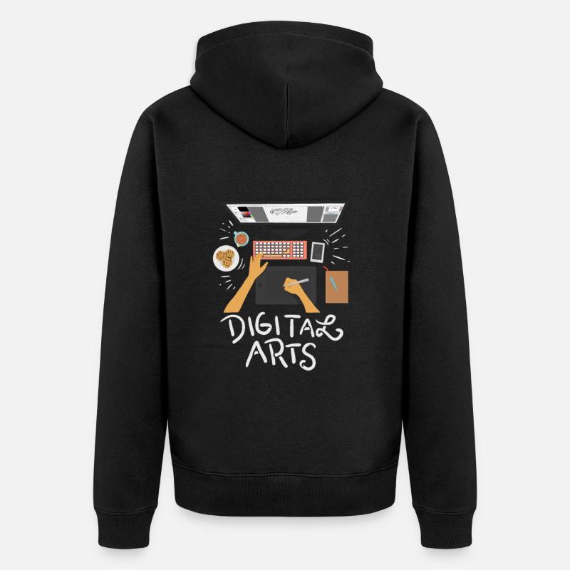 Digital Arts Arbeitsplatz Geschenkidee - Unisex Premium Bio Zip Hoodie - Schwarz