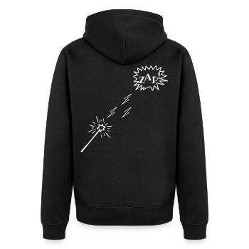 Magic Wand, Lightning, ZAP! - Unisex Premium Organic Zip Hoodie - black - Back - Nico (187cm)
