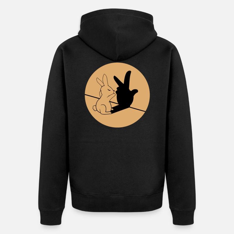 Funny bunny retro easter gift idea - Unisex Premium Organic Zip Hoodie - black